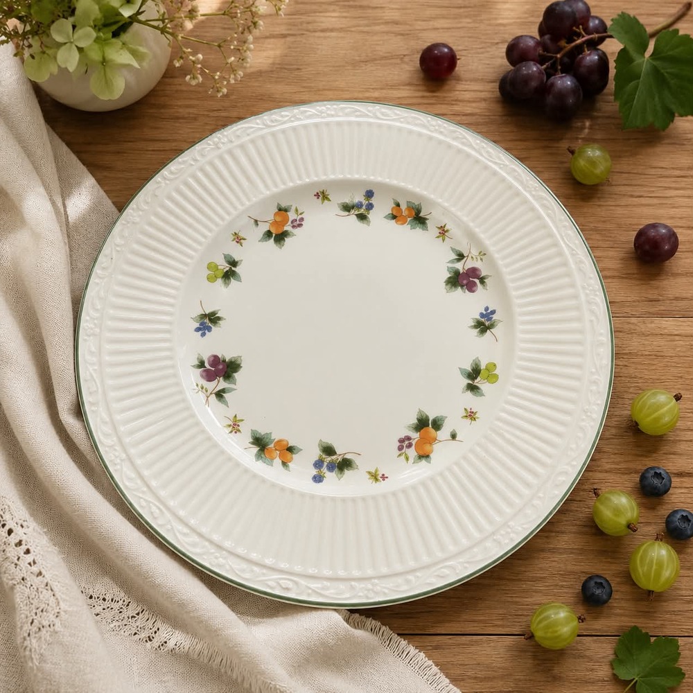 Vintage Mikasa Sunshine Lane DDS23 Fruit 12.5" Chop Plate Round Serving Platter